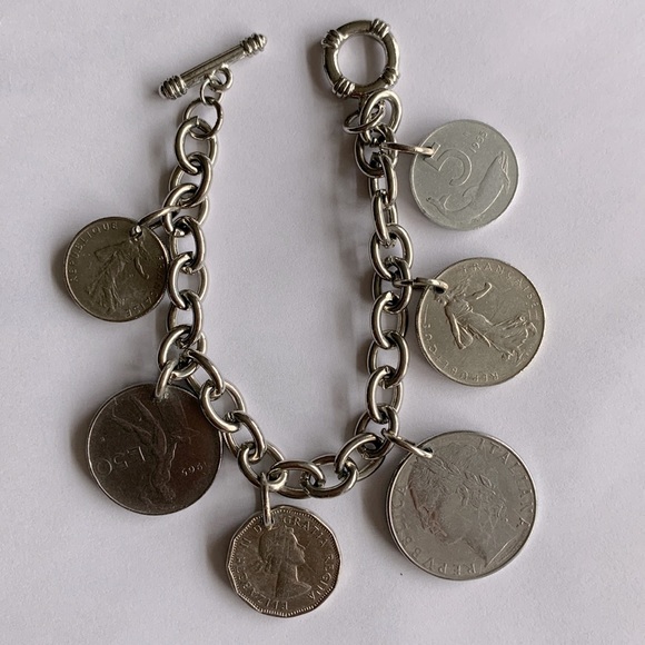 European coins charm bracelet - Picture 7 of 12
